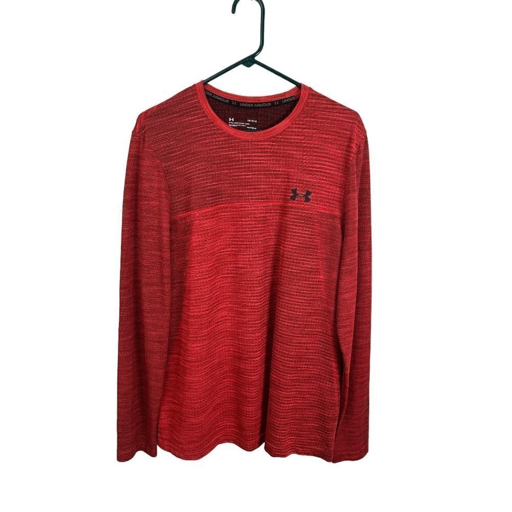 Under Armour long sleeve burnt orange Heat Gear shirt, size large